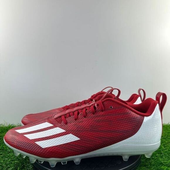 Adidas Adizero Spark Men Size 13 Red White Football Cleats GV9086 NEW - Picture 2 of 8